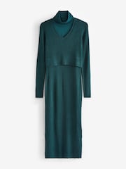 Seraphine Green Double Layer V-Neck Nursing Dress - Image 8 of 8