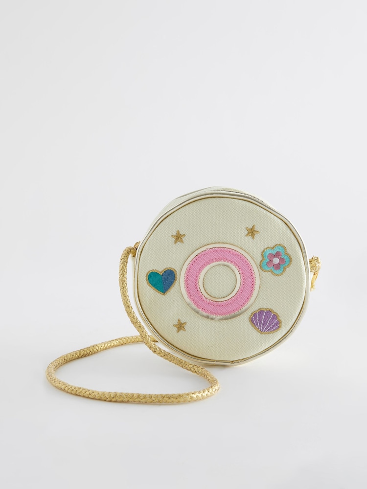Cream O Initial Patch Canvas Bag - Image 1 of 4