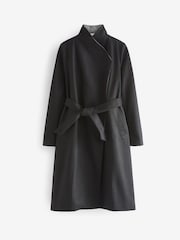 Seraphine Wool Black Wrap Maternity Coat - Image 9 of 9