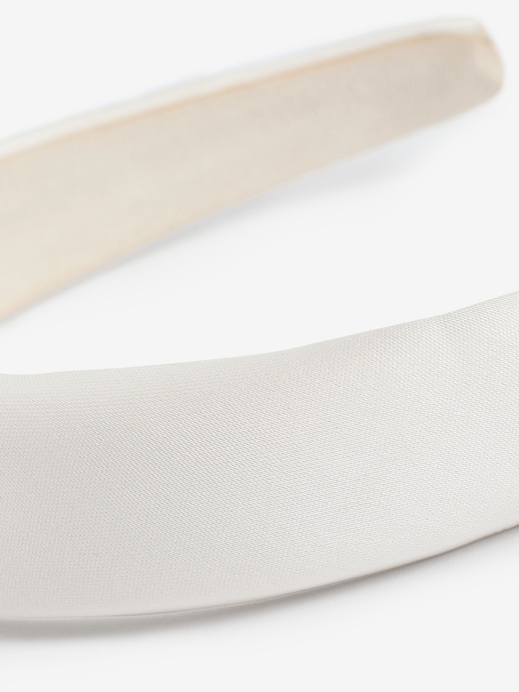 Cream Satin Aliceband - Image 4 of 4 Cream Satin Aliceband - Image 4 of 4