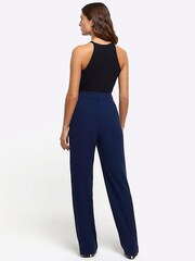River Island Blue Studio Tuxedo Wide Leg Trousers - Image 2 of 6