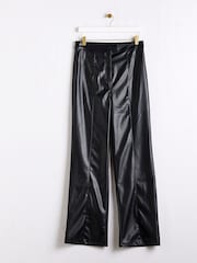 River Island Black High Rise Straight Leg Coated Trousers - Image 5 of 5