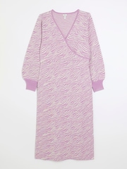 River Island Pink Zebra Crossing Wrap Midi Dress - Image 5 of 6