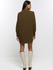 River Island Green Cosy Jumper Dress - Image 2 of 6