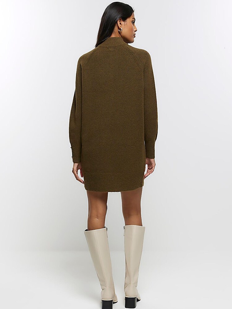 River Island Green Cosy Jumper Dress - Image 2 of 6