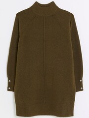 River Island Green Cosy Jumper Dress - Image 5 of 6