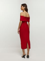 River Island Red Bardot Maxi Dress - Image 2 of 6