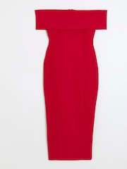River Island Red Bardot Maxi Dress - Image 5 of 6