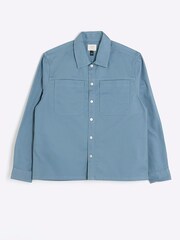 River Island Blue Popper Front Overshirt - Image 5 of 6