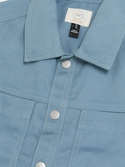 River Island Blue Popper Front Overshirt - Image 6 of 6