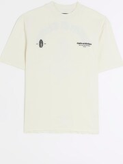 River Island Cream Regular Fit Saint T-Shirt - Image 1 of 6