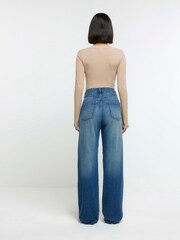 بنطلون جينز بحاشية طراز 90 طراز مستقيم من River Island - صورة 2 من 6