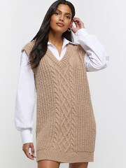 River Island Brown Hybrid Dress - Image 1 of 6