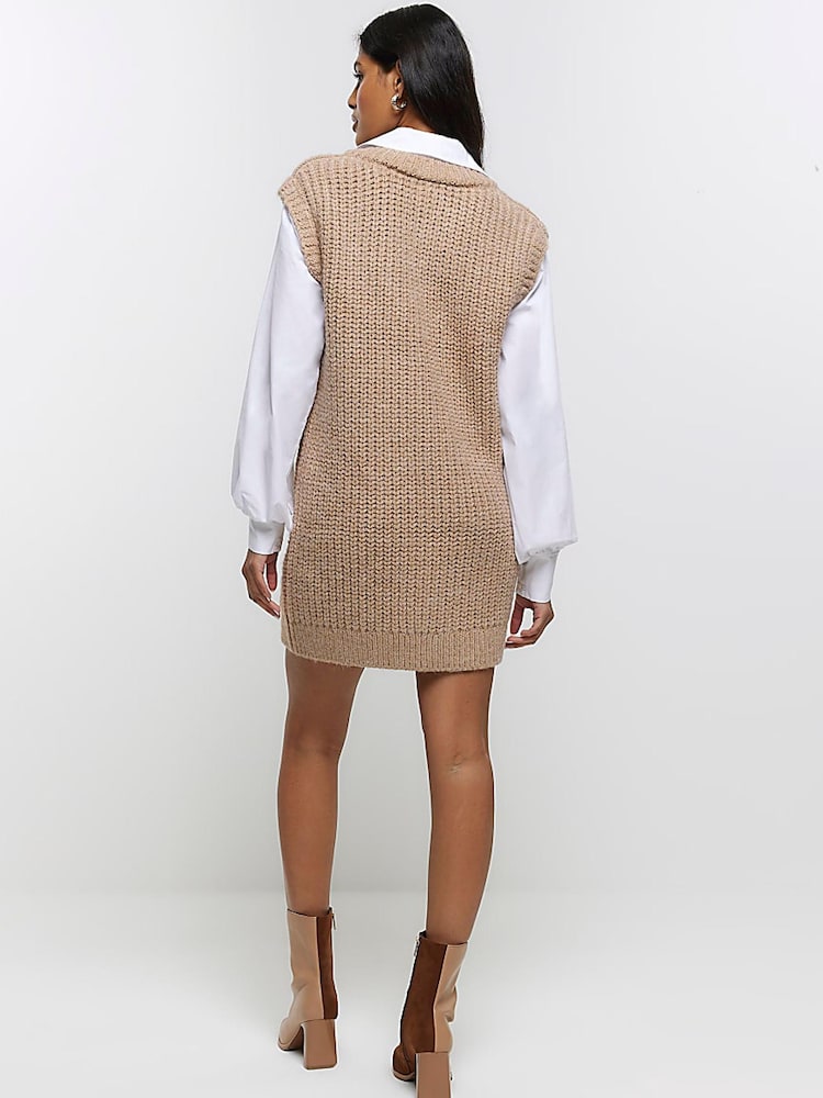 River Island Brown Hybrid Dress - Image 2 of 6