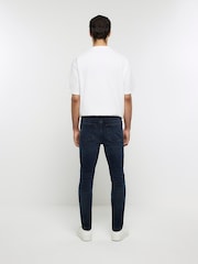 River Island Blue Dark Wash Ripped Skinny Jeans - Image 2 of 6