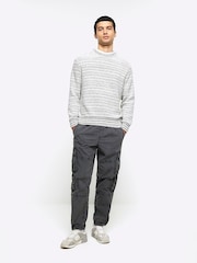 River Island Natural Multicolour Space Dye Crew Neck Jumper - Image 3 of 6