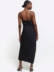River Island Black Cowl Neck Embellished Slip Maxi Dress - Image 2 of 6