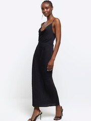 River Island Black Cowl Neck Embellished Slip Maxi Dress - Image 3 of 6