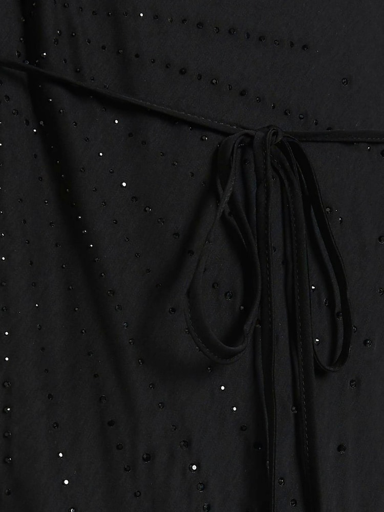 River Island Black Cowl Neck Embellished Slip Maxi Dress - Image 6 of 6