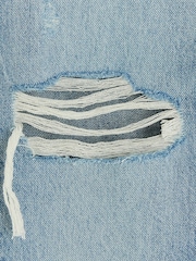 River Island Blue High Rise Straight Ripped Non - Stretch Jeans - Image 6 of 7