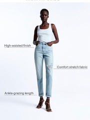River Island Black Petite High Rise Mom Jeans - Image 7 of 7
