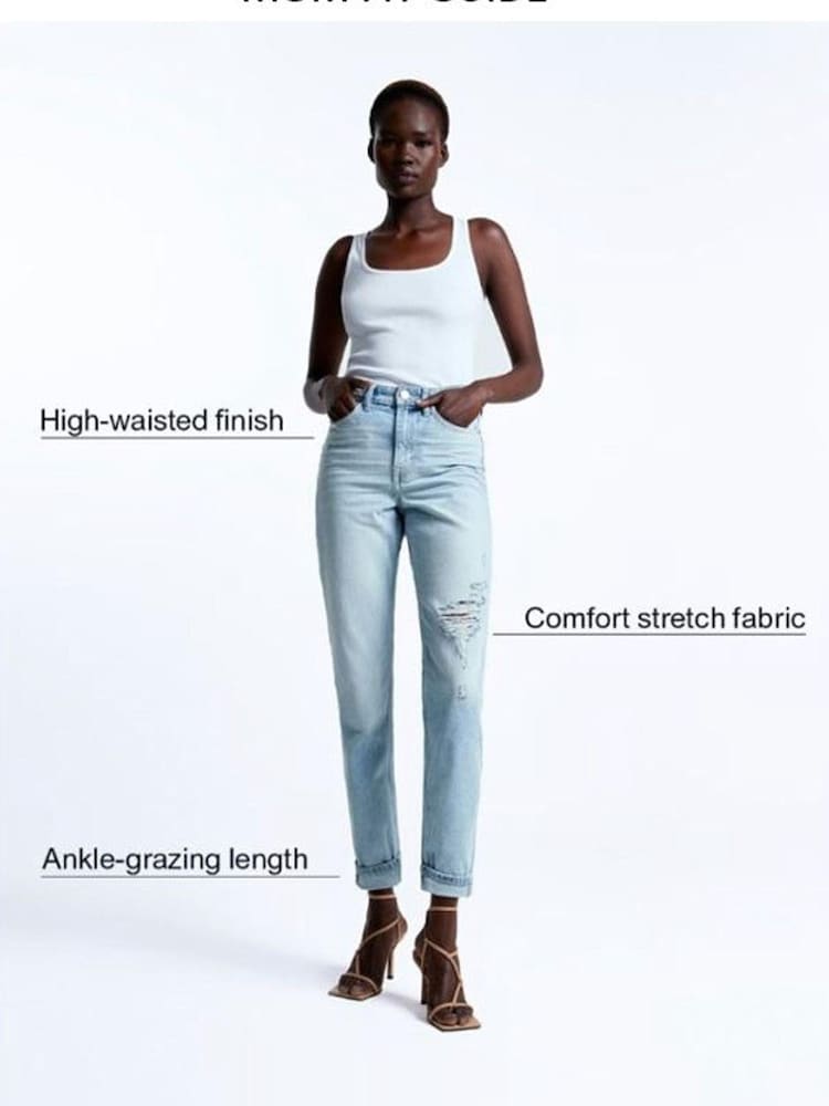 River Island Black Petite High Rise Mom Jeans - Image 7 of 7 River Island Black Petite High Rise Mom Jeans - Image 7 of 7