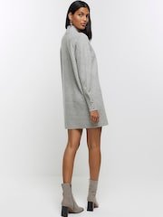 River Island Grey Cosy Jumper Dress - Image 2 of 5