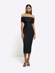 River Island Black Bardot Maxi Dress - Image 1 of 6