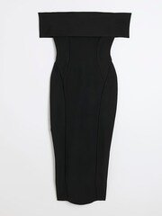 River Island Black Bardot Maxi Dress - Image 5 of 6