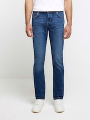 River Island Blue Slim Fit 100% Cotton Medium Wash Jeans - Image 1 of 6