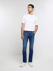 River Island Blue Slim Fit 100% Cotton Medium Wash Jeans - Image 3 of 6