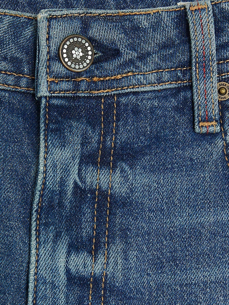 River Island Blue Roll Up hem Bum Sculpt Mom Jeans - Image 6 of 7