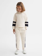 Reiss Ecru Cara 9-13 yrs Cotton Blend Colourblock Hoodie and Joggers Set - Image 1 of 11