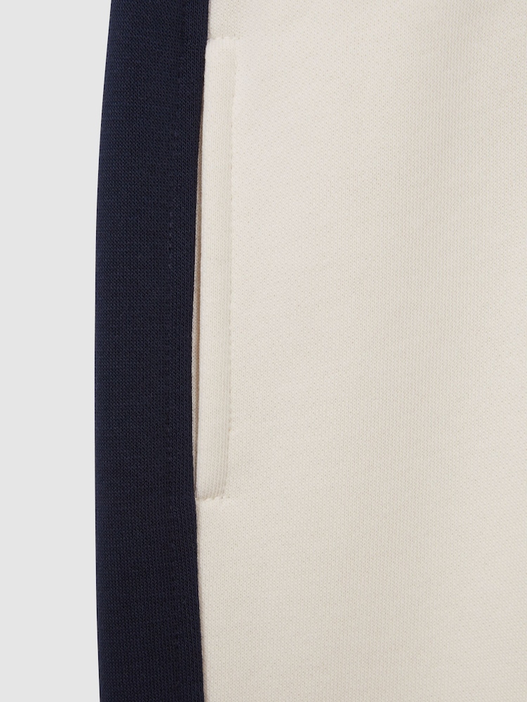 Reiss Ecru Cara 9-13 yrs Cotton Blend Colourblock Hoodie and Joggers Set - Image 11 of 11