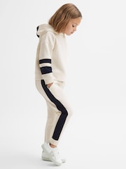 Reiss Ecru Cara 9-13 yrs Cotton Blend Colourblock Hoodie and Joggers Set - Image 3 of 11