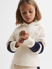 Reiss Ecru Cara 9-13 yrs Cotton Blend Colourblock Hoodie and Joggers Set - Image 4 of 11