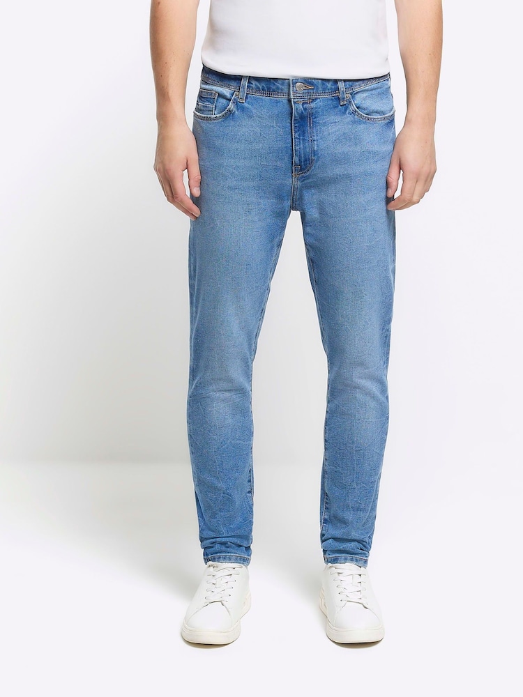 River Island Skinny-Jeans in heller Waschung aus 100% Baumwolle - Bild 1 von 5