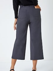 Roman Grey Cropped Stretch Culottes - Image 2 of 5