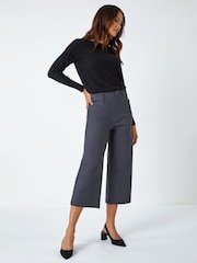 Roman Grey Cropped Stretch Culottes - Image 4 of 5