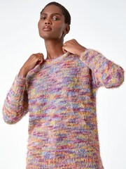 Roman Pink Fluffy Knit Jumper - Image 1 of 5
