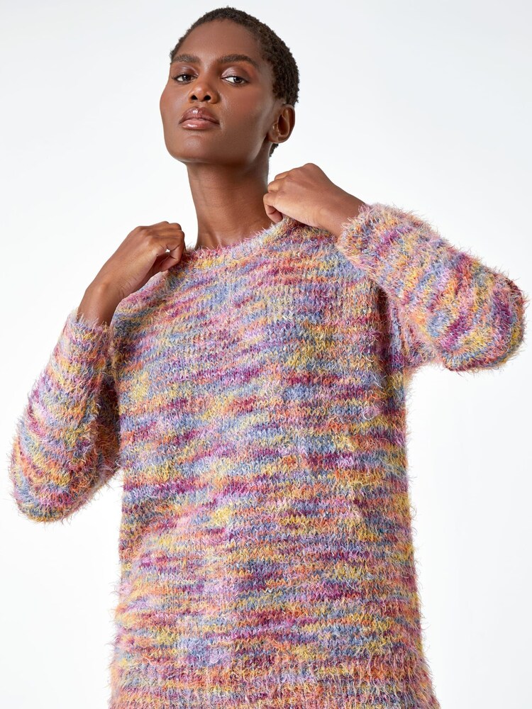 Roman Pink Fluffy Knit Jumper - Image 1 of 5