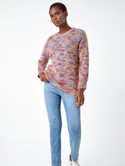 Roman Pink Fluffy Knit Jumper - Image 3 of 5
