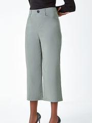 Roman Green Cropped Stretch Culottes - Image 1 of 5