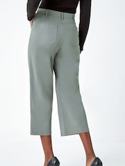 Roman Green Cropped Stretch Culottes - Image 2 of 5
