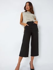 Roman Black Cropped Stretch Culottes - Image 1 of 5