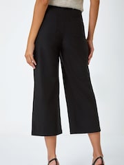 Roman Black Cropped Stretch Culottes - Image 3 of 5