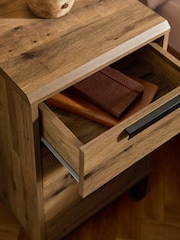 Dark Bronx Oak Effect 3 Drawer Bedside Table - Image 11 of 11