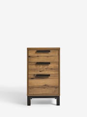 Dark Bronx Oak Effect 3 Drawer Bedside Table - Image 6 of 11