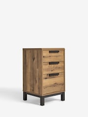 Dark Bronx Oak Effect 3 Drawer Bedside Table - Image 7 of 11