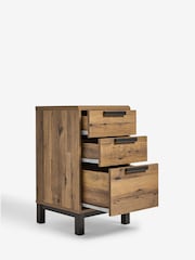 Dark Bronx Oak Effect 3 Drawer Bedside Table - Image 8 of 11
